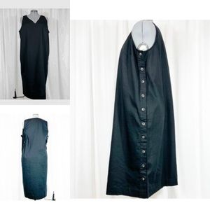 Madewell Sz 1X Black Line Cotton Side Button Midi